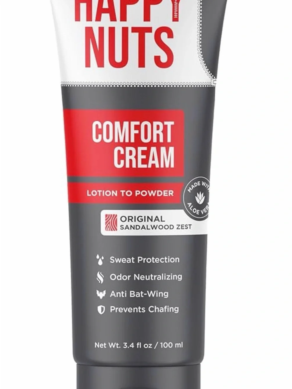Happy Nuts Comfort Cream Lotion to Powder - Original Sandalwood Zest